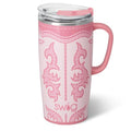 Swig Life 22oz Insulated Travel Mug with Handle & Lid, Boot Scootin' Pink | Triple Insulated Stainless Steel - Handle & Lid Included - Keeps Coffee Hot or Cold - Cup Holder Friendly - color: Boot Scootin' Pink, size: 22 Ounces