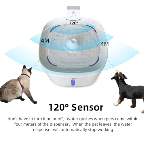 Cat Water Fountain, 2.5L Cat Fountain, Super Silent Pet Water Fountain, Water Dispenser with Smart Pump for Cats, Dogs, Multiple Pets White - color: White