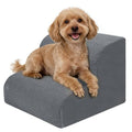 Dog Stairs for Small Dogs, 2-Steps Dog Ramp for Couch, Pet Stairs with Highly Supportive Foam and Non-Slip Bottom, Pet Steps for Cat & Doggie (High 11.8Inch)
