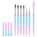 6Pcs Nail Art Clean Up Brushes Nail Brushes Cleaning Polish Mistakes | Acetone Resistant Nail Brush, Fingernail Cleaning Brushes for Nail Art and Designs - color: A-Blue 6Pcs