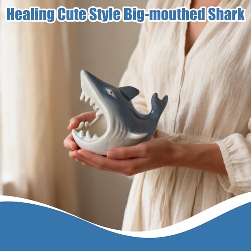 Shark Shaped Ceramic Bowl, Cute Ocean-Themed Storage Container, Versatile Organizer for Jewelry, Candy, Snacks