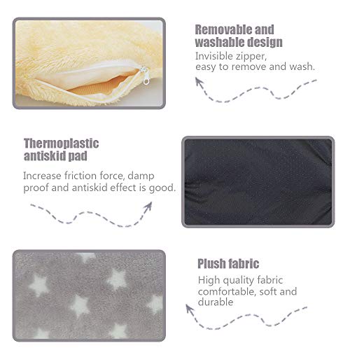 HOMEYA Small Animal Pet Bed, Sleeping House Habitat Nest for Guinea Pig Hamster Hedgehog Rat Chinchilla Hideout Bedding Snuggle Sack Cuddle Cup Cage Accessories with Removable Washable Mat- XL(Grey) - color: Grey