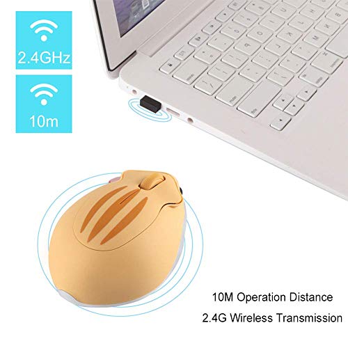 CHUYI Hamster Wireless Mouse, Cute Animal Optical Aesthetics Silent Mouse Portable Cordless Mute Mice for Travel School Office for Computer Laptop PC (Yellow) - color: Yellow