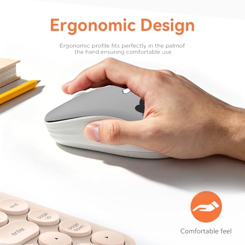 FMOUSE Cute Cartoon Silent Wireless Mouse, Dual Mode Bluetooth & USB 2.4G | Slack Off Panda Pattern, Ideal for Work Office Students Use | AA Battery Powered | Compatible with Laptop Mac iPad Tablet PC - color: Slack Off Panda