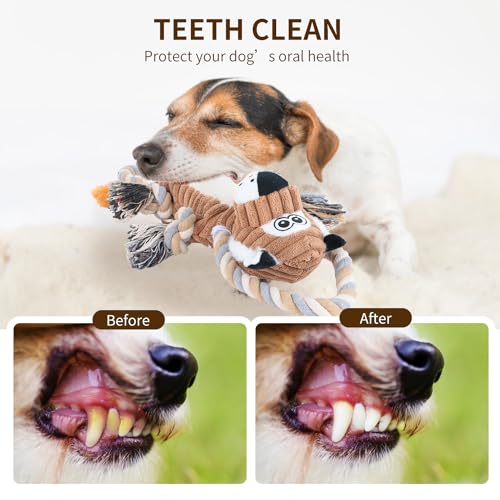 Squeaky Dog Toys Interactive Durable Rope-Infused Lion Shape Puppy Chew Toys for Small, Medium and Big Dogs - style: Lion Shape