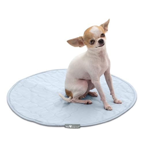 Paw Inspired Round Washable Pee Pads for Dogs, 17 Inch Size, 2 Pack | XS (Extra Small) Reusable Puppy Pad, Waterproof Mat, Leakproof, Non-Slip Liner for Potty Training, Whelping - size: 17" (2 pack)