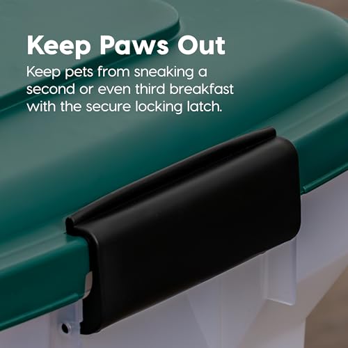 IRIS USA Airtight Pet Food Container, Up to 22 lbs, Green | Made in USA, BPA-Free, Rolling Wheels - size: 22 lbs