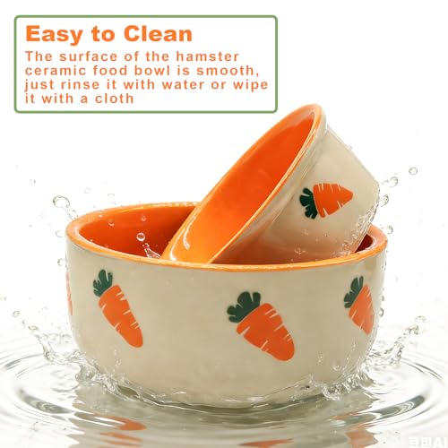 kathson 2 Pcs Hamtser Food Bowl, Guinea Pig Food Bowls, Ceramic Pet Bowl Small Animals Anti-Turning Water Bowls for Bunny Chinchilla Rat Hedgehog - size: XL