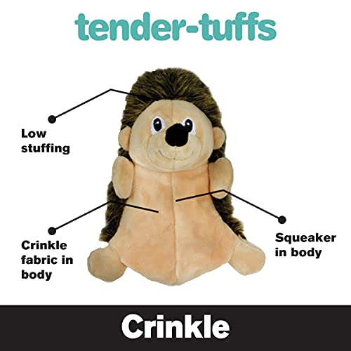 SmartPetLove Snuggle Puppy Tender-Tuffs Crinkle - Large Tough Plush Stuffed Hedgehog Animal Dog Toy with Puncture Resistant Squeaker and Super Strong Seams - style: Hedgehog