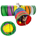 Cat Tunnel,Cat Tunnels for Indoor Cats Interactive, Pet Tunnel Toys for Cats Kitten Rabbits,3 Way Collapsible,Rainbow L 32" T Shape - color: Mini Cat Tunnel Toy Rainbow