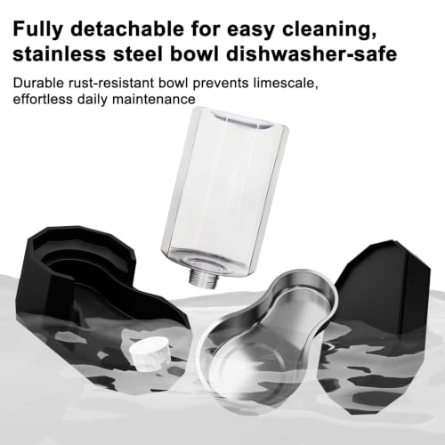 Sfozstra 7L Raised Dog Water Dispenser: Comfortable Drinking | Gravity Water Dispenser/Better Drinking Posture/Medium Dogs/304 Stainless Steel Bowl/Spill Resistant Base/Dishwasher Safe - color: Black, size: 7L Raised