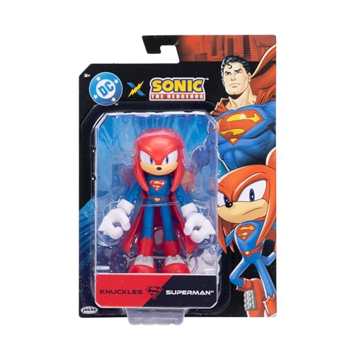 DC X Sonic Collectable Action Figures Shadow as Batman, Tails as Cyborg, Knuckles as Superman Featuring Highly Articulation Figures with Dynamic Posing - style: 5" Sonic X DC 3-Pack