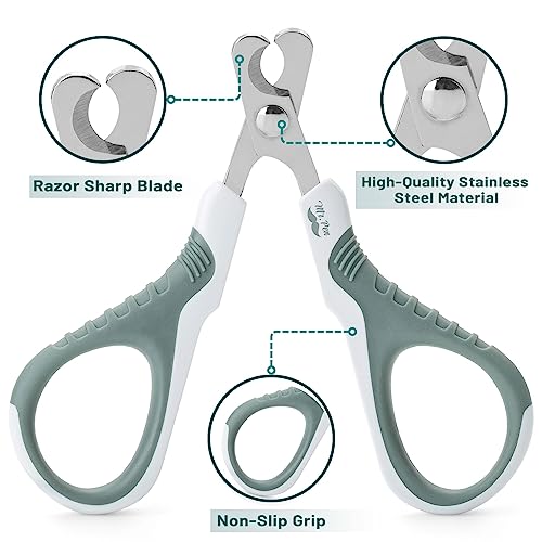 Mr. Pen- Cat Nail Clipper, Stainless Steel | Professional Sharp Cat Claw Trimmer for Small and Medium Cats, Pet Nail Clipper with Sturdy Non Slip Handle - color: Olive