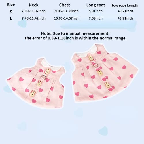 Rabbit Harness and Leash with Cute Accessories for Walking Escape Proof - Mesh Breathable Bunny Vest Harness Outdoor - Also Suit for Ferret Kittn Puppy Small Animals (Without Accessories,Large) - size: Large