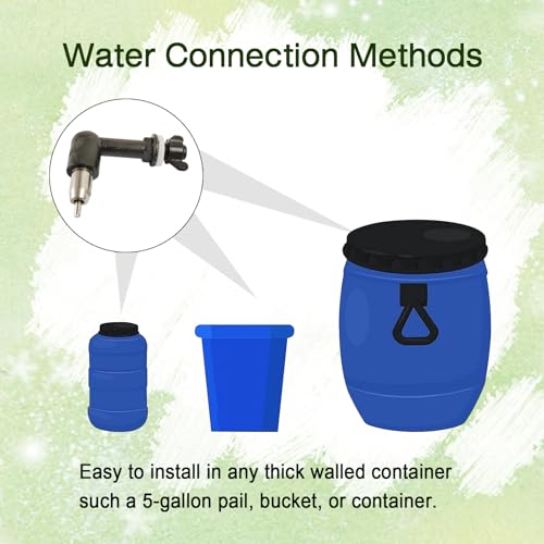 Chick Nipple Drinker Chicken Waterer Quail Water Nipples No Freeze Nipple for Rabbit (Stainless Steel)