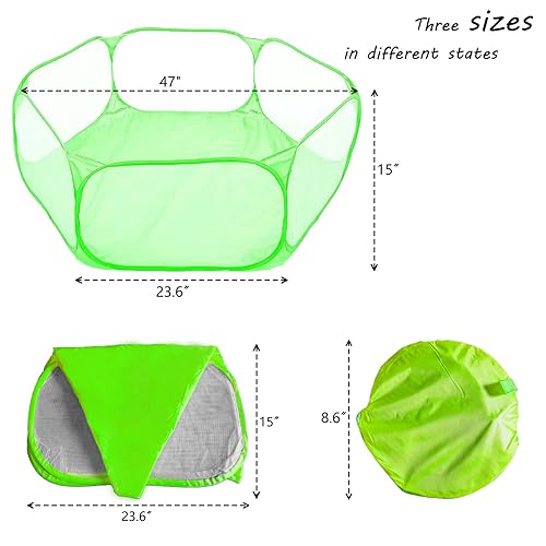 Small Animals Playpen, Portable Pop-up Open Interactive Pet Tent, Indoor Outdoor Fence for Rabbits, Guinea Pig, Hamster, Chinchillas, Kittens, Puppies - color: Green