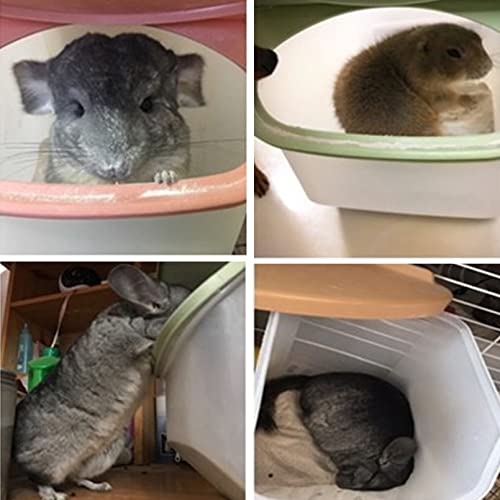 PINVNBY Chinchilla Sand Bath Box Gerbil Bathroom Transparent Totoro Plastic Sand Bath House with Sand Cup Cage Accessories for Guinea Pig Hedgehog Squirrel and Other Small Animals - color: blue
