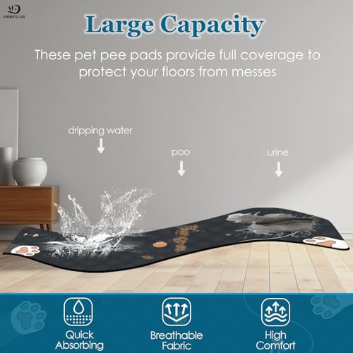 4-Pack Guinea Pig Cage Liner Washable, 16in x 30in Ultra-Absorbent Guinea Pig Bedding for Cage Non-Slip Leak-Proof Pee Pads for Dogs Rabbit Bunny Cat Litter Mat, Black - color: Black, size: 16" x 30", 4pcs