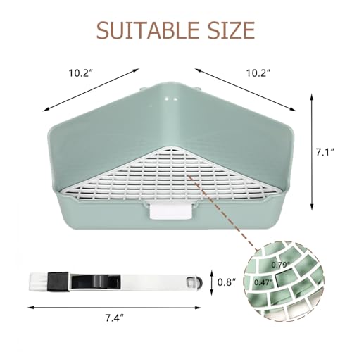 Rabbit Litter Box Bunny Corner Toilet Box for Hamster Ferret Rat Cage Pan 13.4" x 10.2" x 7.1" for Small Animals Training Tray