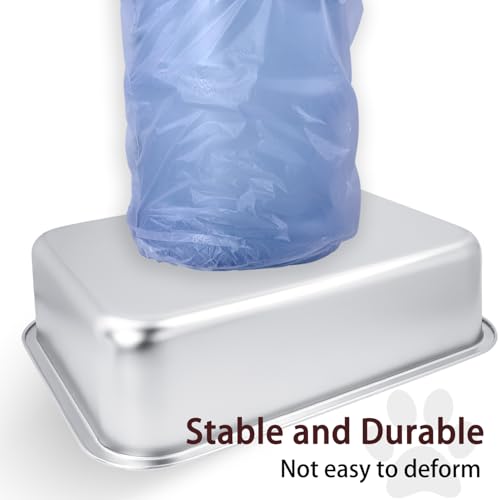 Small Stainless Steel Litter Box for Kittens Rabbits, 15.5"×11.6"×4" | Metal, Rust-Proof, Non Stick, No Smell, Easy to Clean - size: Small: 15.6"L x 11.6"W x 4"H