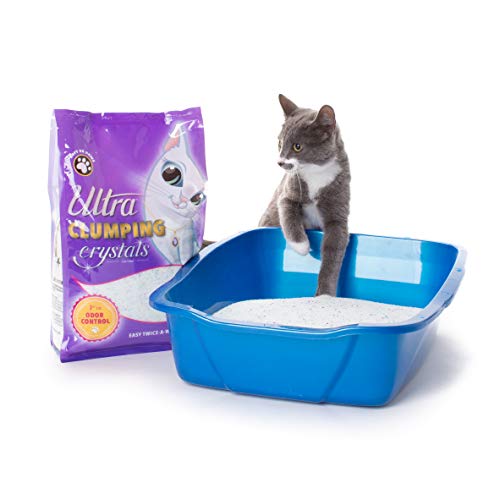 Ultra Pet Clumping Crystal Cat Litter, White Crystals with Multicolor Crystals, 5 Lbs (Pack of 2) - size: 5 Pounds (Pack of 2)