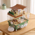 Acrylic Hamster Cage Clear Hamster Habitat with Running Wheel & Hideout | 2-Tier Hamster House with Tubes and All Accessories, Easy to Clean, Suitable for Small Hamsters, 13.3''* 9.8''* 17.4'', Green - color: Green