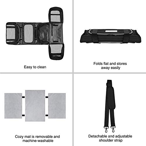 TSA Airline Approved Large Pet Travel Carrier,4 Sides Expandable with 2 Mesh Pockets,3 Entry, Soft Sided Collapsible Dog Carrier for 2 Cats,Kittens,Puppies,Dog, X-Large, Black & White