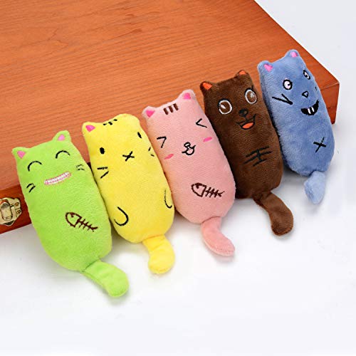 Legendog 5Pcs Catnip Toy, Cat Chew Toy Bite Resistant Catnip Toys for Cats,Catnip Filled Cartoon Mice Cat Teething Chew Toy (Multicolor1) - color: Multicolor1
