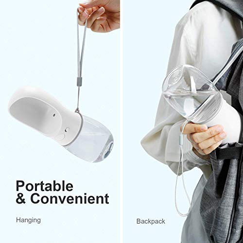 DEYACE Dog Water Bottle, Leak Proof Portable Pet Water Bottles for Dogs, Puppy Water Dispenser with Drinking Feeder for Travel (Milk White 12oz) - color: Milk White 12oz