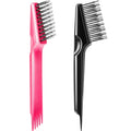 Yaomiao 2 Pcs Hair Brush Cleaner Tool 2-in-1, Black and Pink Hairbrush Cleaner for Removing Hair Dust, Mini Comb for Removing Dirt, Home Salon Use - color: Black,Pink