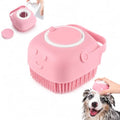 Dog and Cat Bath Brush with Shampoo Dispenser, Silicone Pet Grooming Brush for Dogs Cats, Soft Massage Scrubber for Bath, Easy Clean Ergonomic Pet Shower Brush for Small Medium Pets Pink - color: Pink