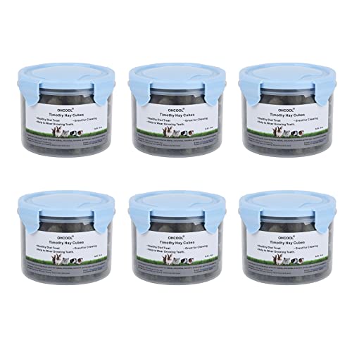 Timothy Hay Cubes 36 oz (6 * 6 oz) -100% Natural Timothy Hay Made Pellets for Rabbits Tortoise Guinea Pig | 100% natural timothy hay cubes, specially for rabbits, sulcata tortoises, guinea pigs - size: 2.25 Pound (Pack of 1)