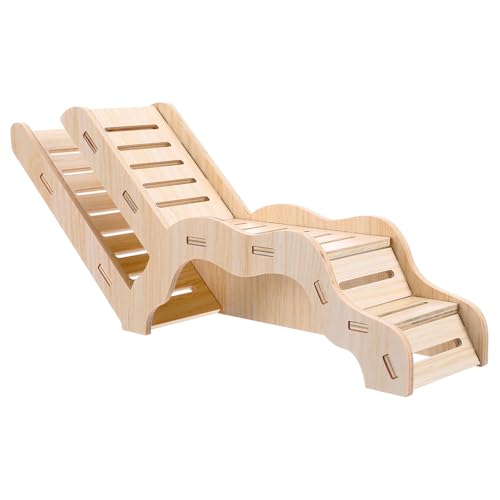 Versatile Hamster Hideout and Exploration Tunnel, Snap-Together Wooden Burrow with Panoramic Window Hamster Explorer for Gerbils Hamsters Small Pets Chew-Safe Cage Enrichment