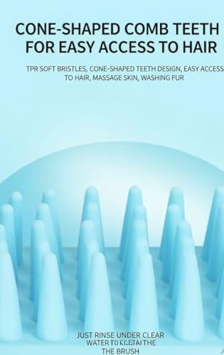 Blue Silicone Shower Brush, suitable for medium to large pets (dogs, cats)