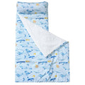 david's kids Toddler Nap Mat with Removable Pillow and Minky Fleece Blanket, Ultra Soft Slumber Bags for Boys, Perfect for Preschool, Daycare, Kids Sleeping Bags with Rollup Design, 50"x20", Whale - color: Whale