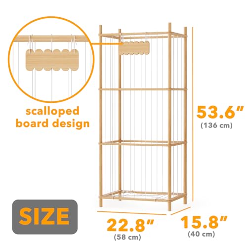 SpaceAid Stuffed Animal Storage Organizer, Wood Animals Zoo Toy Plushies Storage Holder, Large Capacity Plush Toy Cage for Playroom Organization, 22.8" Wide, Natural - color: Natural, size: 22.8"W x 15.8"D (Extra Large)