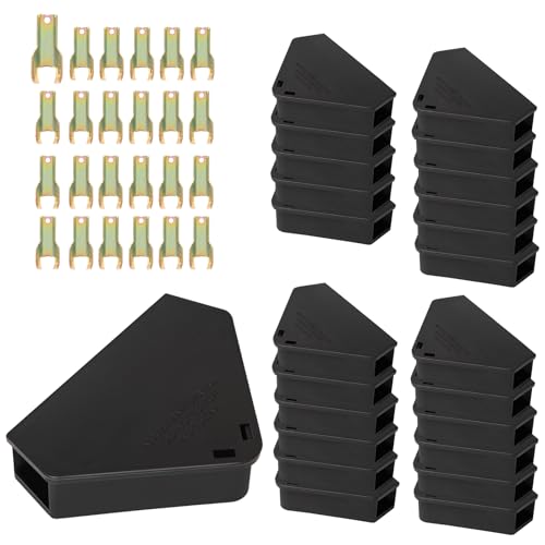 Mouse Station with Keys Black 24 Pack, Key Required Mouse Stations, Mice Stations, Keeps Children and Pets Safe Indoor & Outdoor - color: Black, size: 24 pack