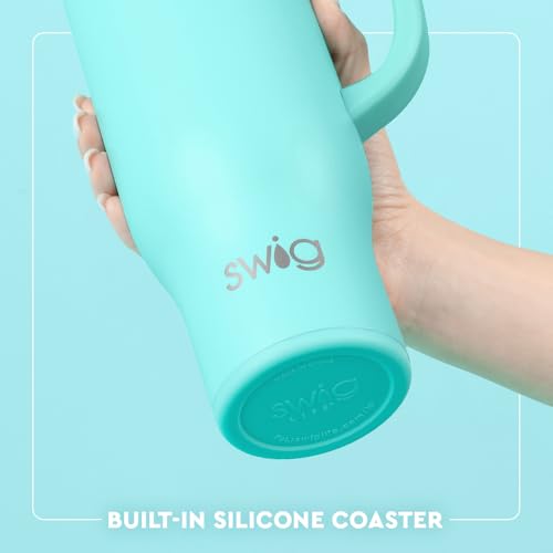 Swig Life 30oz Leakproof To-Go Tumbler with Handle, Cherry Pop | Leakproof Lid - Triple Insulated Stainless Steel - Handle & Straw Included - Cup Holder Friendly - Dishwasher Safe - color: Cherry Pop, size: 30 Ounces