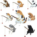 Cute Cat Fishing Figurines for Cat Fish Tank, 7PCS Mini Resin Cat Aquarium Decorations, Funny Fish Tank Decor, Small Aquarium Ornament, Miniature Garden Decor for Cat Lovers