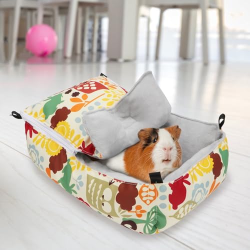 Wontee Guinea Pig Bed Warm Hammock Snuggle Bed for Young Guinea Pig Small Ferret Rat Sugar Glider Squirrel (Yellow) - color: Yellow