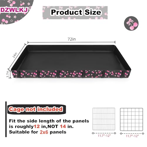 DZWLKJ Waterproof Guinea Pig Cage Liner,Washable Tarp Bottom Base,Cherry Graphic,24"x72", Reusable for Rabbit, Chinchilla, Hedgehog, Ferret & Other Small Animals. - size: C&C 2x6(24x72 inches)
