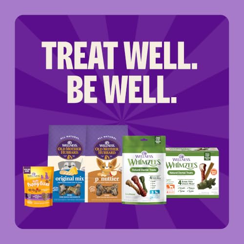 Wellness WHIMZEES Brushzees Natural Dog Dental Treat, VOHC Accepted Chews, Freshens Breath, Extra-Small Size, 4.2 oz Bag, 16 Count - size: 16 Count (Pack of 1)