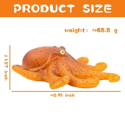 Mini Realistic Under The Sea Life Figure for Toddler Bath Bathtub, TPR Super Stretch Octopus Toy, Great for Kids' Parties, Gifts & School Projects (Octopus) - style: Octopus