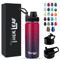 Travel Water Bottle with 3 Lids (Spout, Straw, Flip) Leak Proof, Quality, Vacuum Insulated, Stainless Steel (Mixed Berry, 18 oz) - color: Mixed Berry, size: 18 Ounces