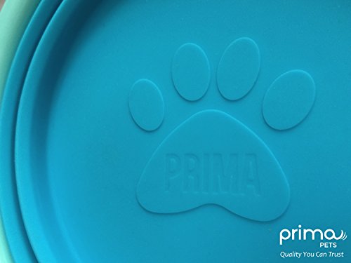 Prima Pet Expandable/ Collapsible Silicone Food & Water Travel Bowl with Clip for Small & Medium Dog and Cat, Size: 1.5 Cups (5.1 Inch Diameter Bowl) (AQUA) - color: AQUA, size: SMALL (1.5 CUPS)