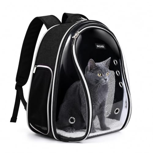 BAGLHER Cat Carrier Backpack Bubble - Fit Up to 18 Lbs - Airline-Approved Dog Backpack Carrier for Small Pets Puppies Dogs Bunny, Space Capsule Dog Carrier Backpack for Travel Outdoor Hiking, Black - color: Black