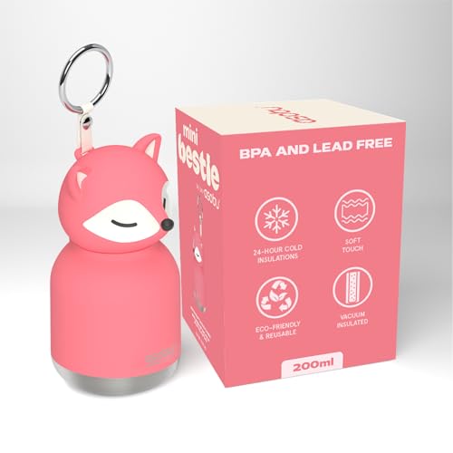 asobu Mini Bestie Water Bottle, Cute Collectible Character, Stainless Steel | 6.7 oz, Leak Proof Seal, Spill Resistant, BPA Free Materials, Dishwasher Safe, Reusable Straw Included, Great Gift Idea - color: INI SORA THE FOX