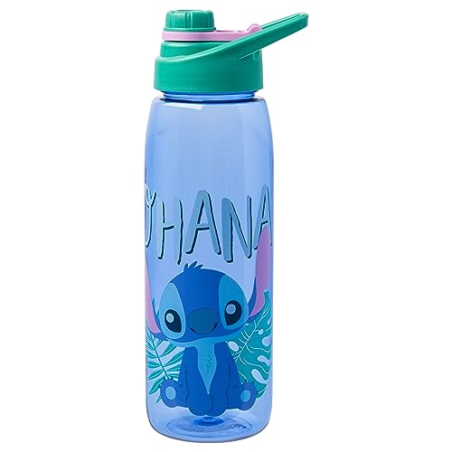 Silver Buffalo Disney Lilo and Stitch Ohana Cute Stitch, Water Bottle, 28oz | Includes Screw-On Lid, 0.83 Liters - color: Cute Stitch Ohana, size: 28 Ounces