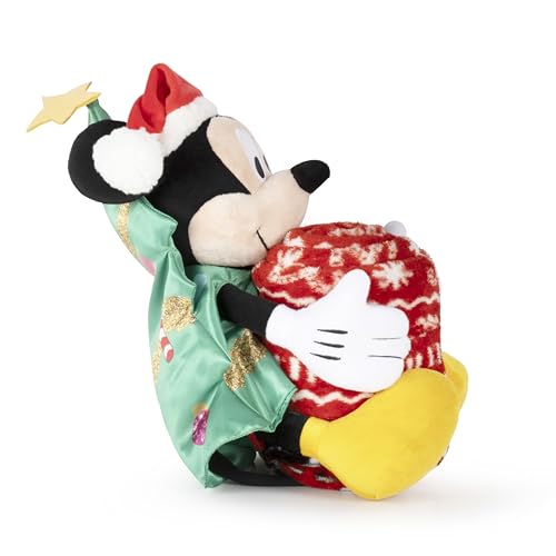 Jay Franco Kids Christmas Hugger Set – 12" Plush Pillow Buddy & 46" x 60" Fleece Throw Blanket, Ultra-Soft Bedding & Travel Set, Holiday Bedroom & Couch Décor, Red - Mickey Mouse - color: Red - Mickey Mouse