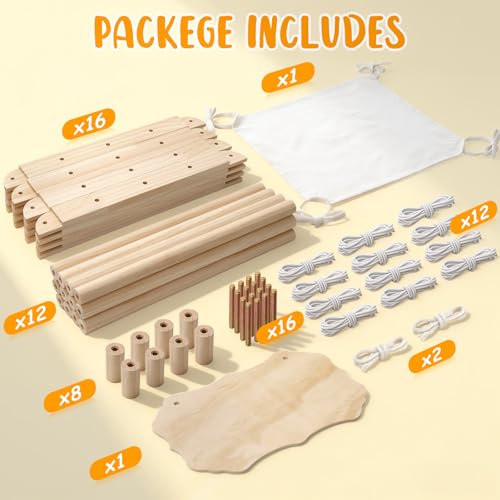 Stuffed Animal Storage & Organizer, Wooden Large Capacity Stuffed Animal Zoo with Elastic Cords, Sturdy Space-Saving Plushie Toy Shelf Cage Tower for Bedroom Playroom Nursery 54 in, Easy to Install